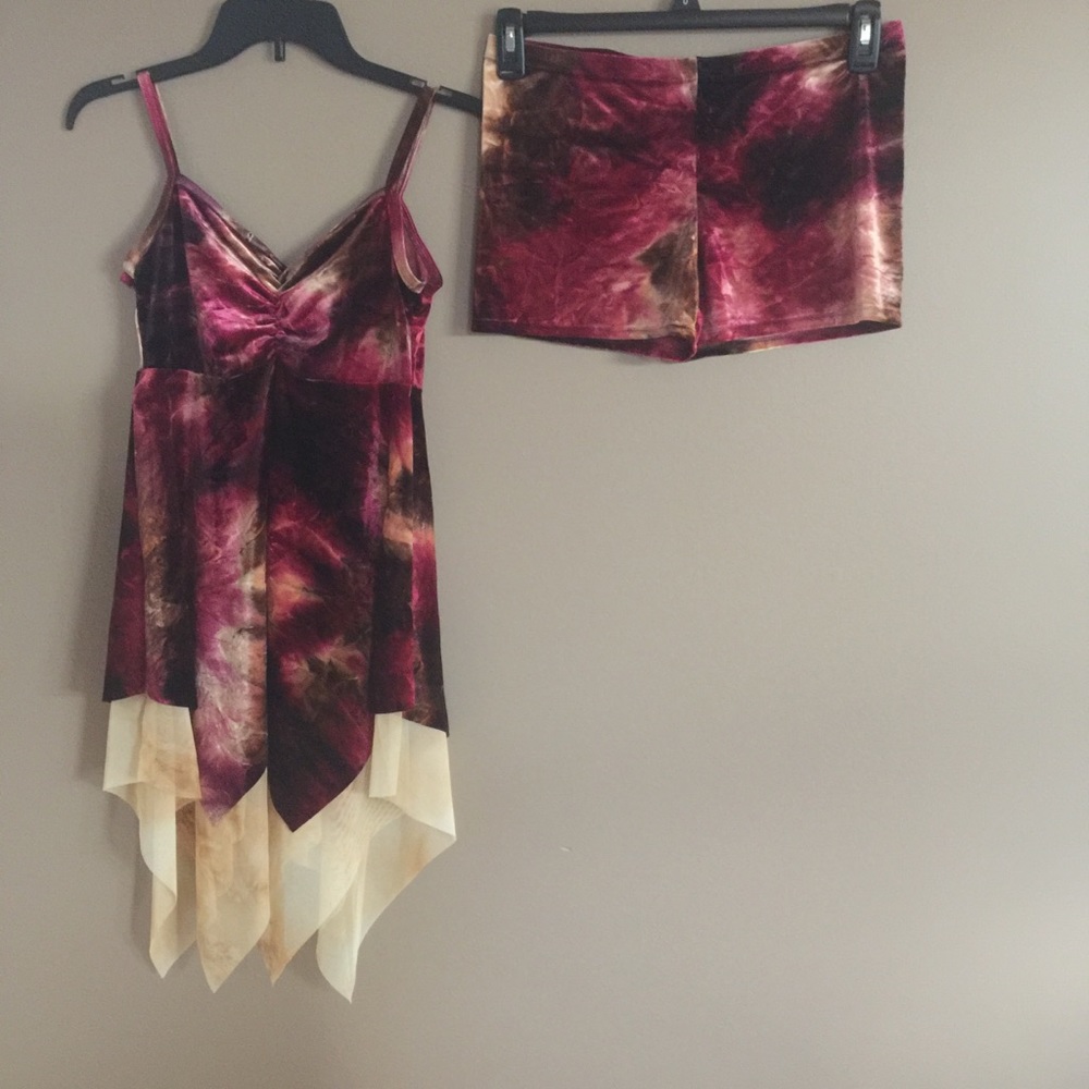 GeorgieGirl dance costume velvet top & shorts